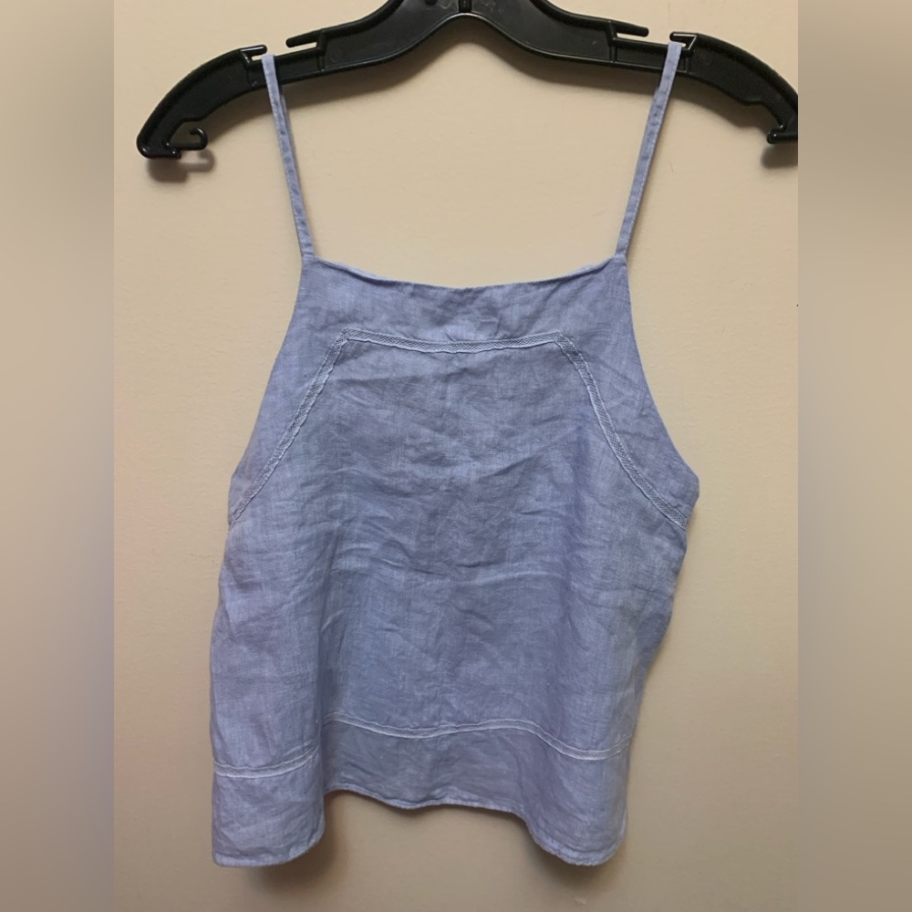NWT ZARA Linen Blue Tank